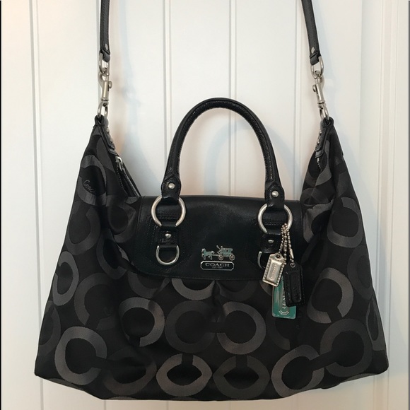 Coach Black Signature Jacquard Convertible Purse - Picture 2 of 6